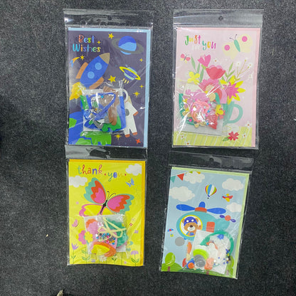 AM7516 Handmade DIY Greeting Card Kit for Kids - Creative 3D Craft Set with Space, Floral, and Butterfly Themes