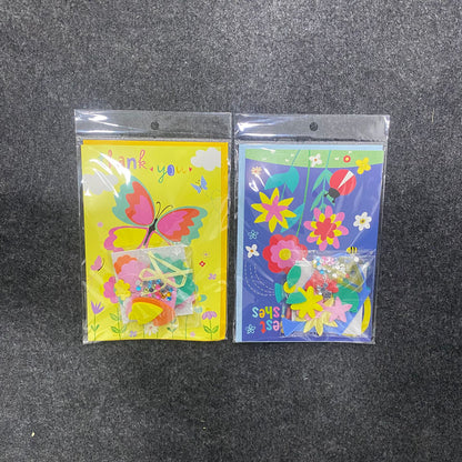 AM7516 Handmade DIY Greeting Card Kit for Kids - Creative 3D Craft Set with Space, Floral, and Butterfly Themes