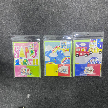 AM7517 Interactive DIY Greeting Card Set - Multi-Theme 3D Sticker & Gem Craft Kit for Personalized Gifting