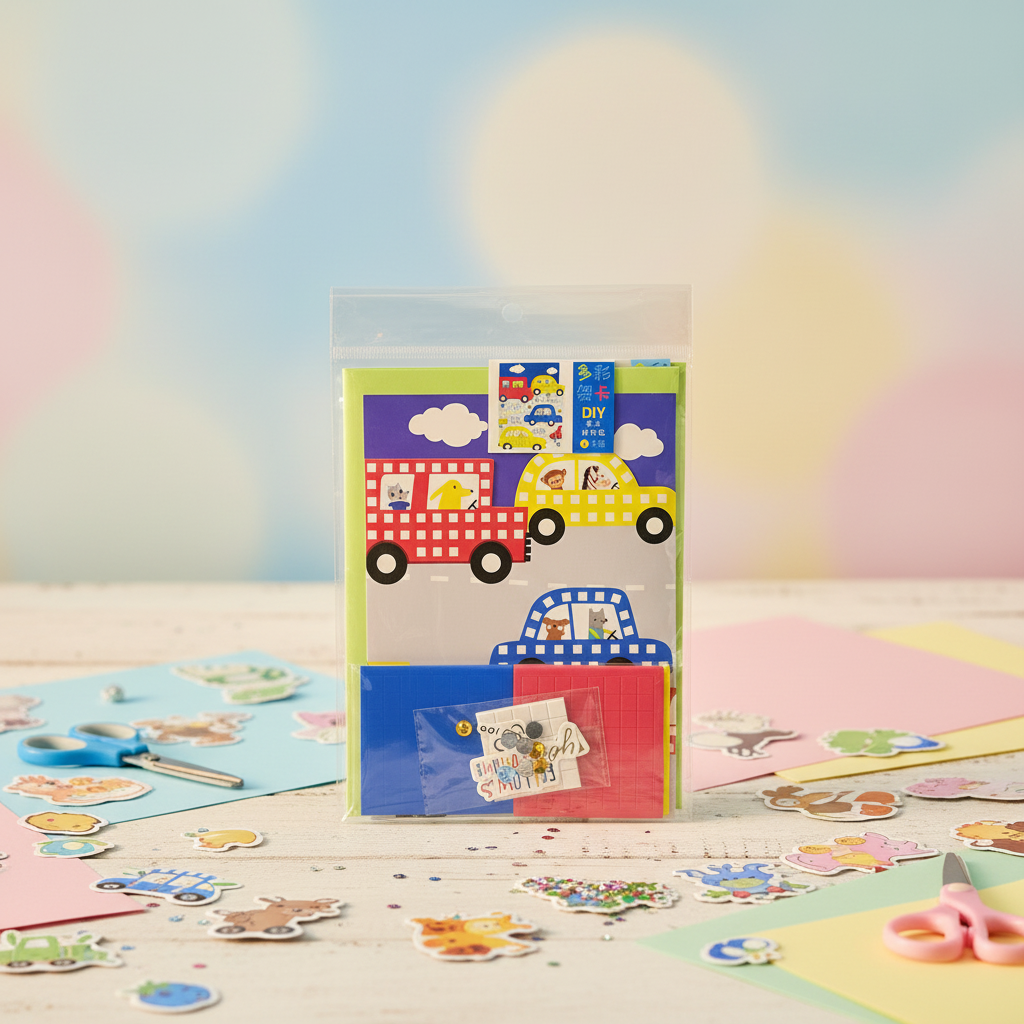 AM7517 Interactive DIY Greeting Card Set - Multi-Theme 3D Sticker & Gem Craft Kit for Personalized Gifting
