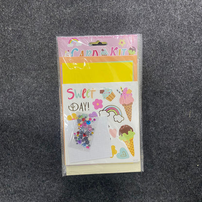 AM7518 Artistic Greeting Card DIY Activity Pack - Fun Stickers & Rhinestone Embellishment Kit for Kids Crafts