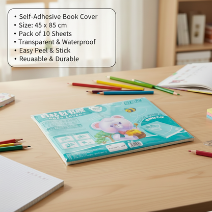 AM7508 Self-Adhesive Transparent Protective Book Cover Film