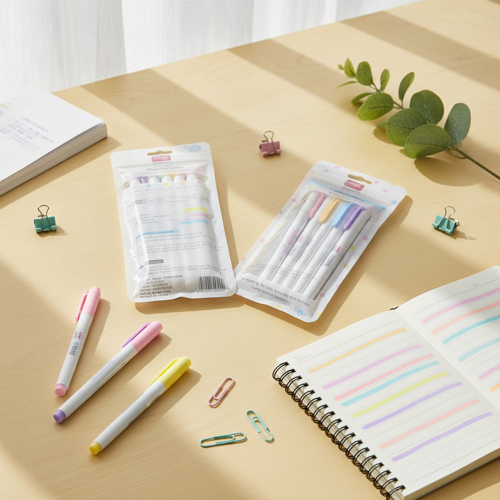 AM7519 HiMiC Dual-Tip Soft Pastel Highlighter Set OF 5
