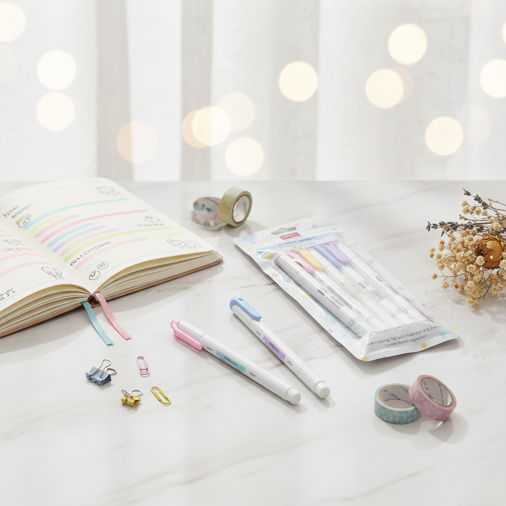 AM7519 HiMiC Dual-Tip Soft Pastel Highlighter Set OF 5