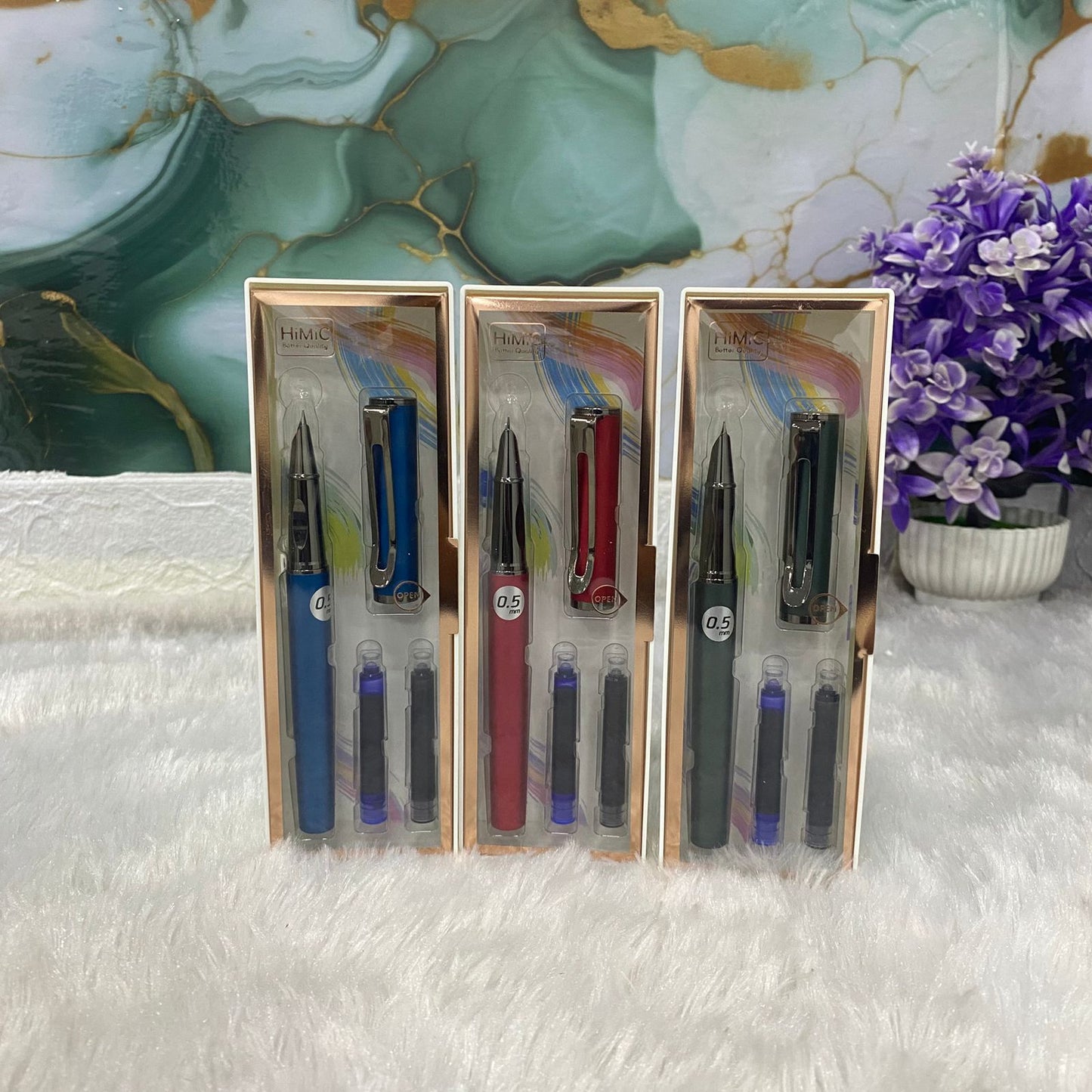 AM7523 HiMiC Premium 0.5mm Metal Fountain Pen Gift Set ( 1 - Pcs )