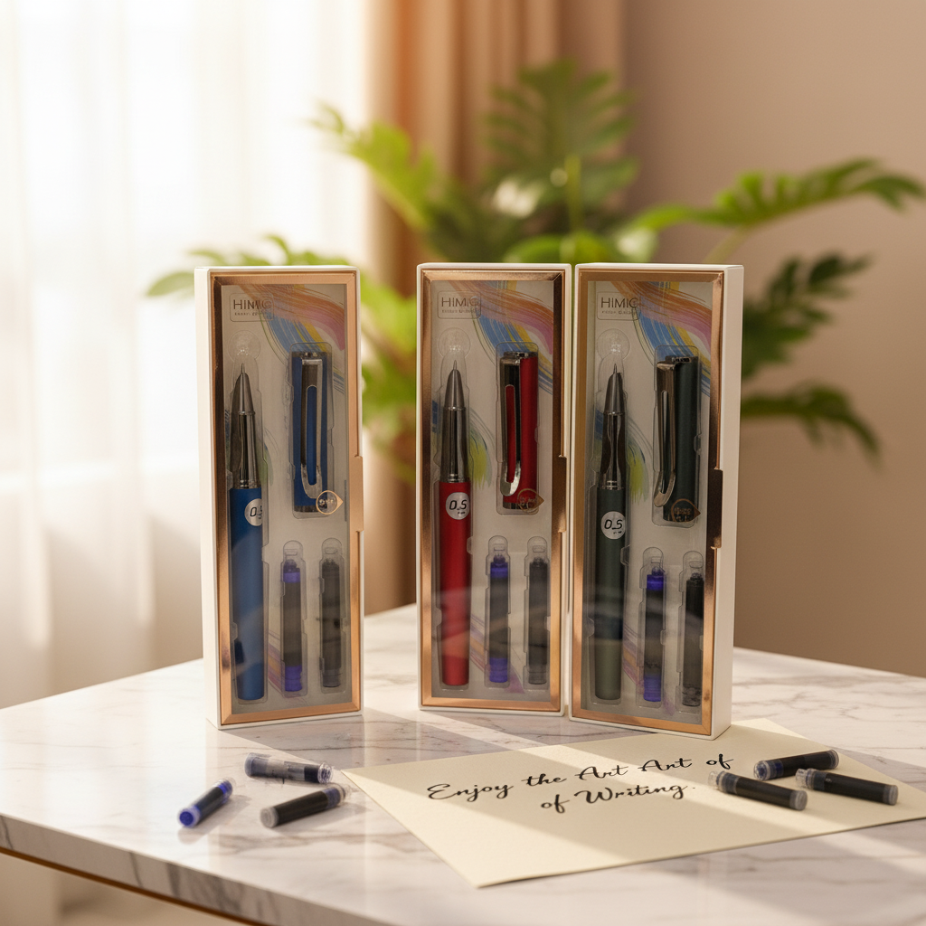 AM7523 HiMiC Premium 0.5mm Metal Fountain Pen Gift Set ( 1 - Pcs )