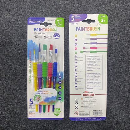 AM7525  Giorgione  Nylon Paintbrush Set with Easy-Grip Handles Set Of 5-Piece