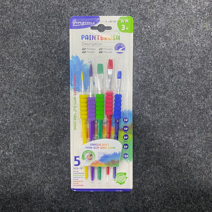 AM7525  Giorgione  Nylon Paintbrush Set with Easy-Grip Handles Set Of 5-Piece