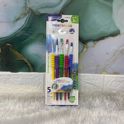 AM7525  Giorgione  Nylon Paintbrush Set with Easy-Grip Handles Set Of 5-Piece