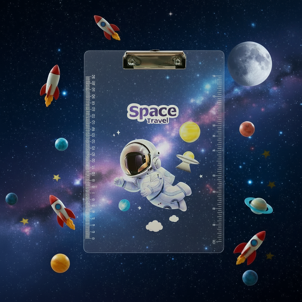 AM7526  Space Travel Transparent Exam Board with Integrated Ruler