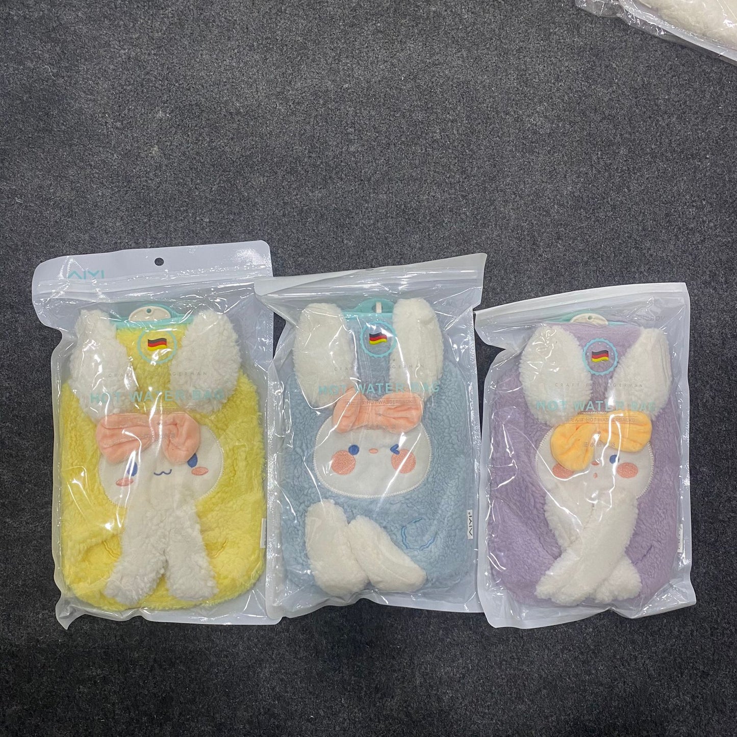 AM7530 Cute Bunny Plush Hot Water Bag with Soft Cover