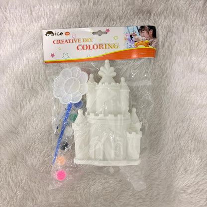 AM7534 Creative DIY Coloring Castle Piggy Bank Kit for Kids