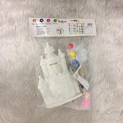 AM7534 Creative DIY Coloring Castle Piggy Bank Kit for Kids