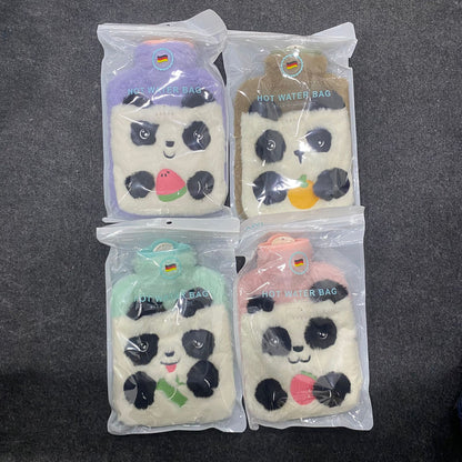 AM7532 Cute Panda Plush Hot Water Bag with Fruit Designs