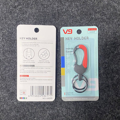 AM7536 STYLISH METAL CARABINER KEY HOLDER WITH DOUBLE KEY RING