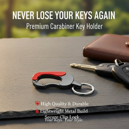 AM7536 STYLISH METAL CARABINER KEY HOLDER WITH DOUBLE KEY RING