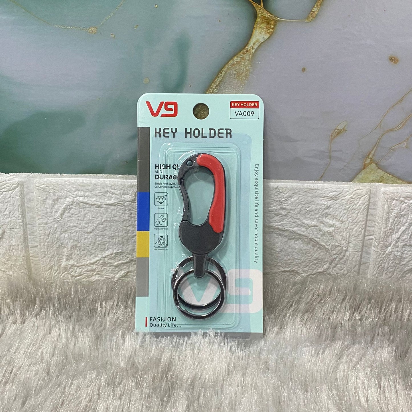 AM7536 STYLISH METAL CARABINER KEY HOLDER WITH DOUBLE KEY RING