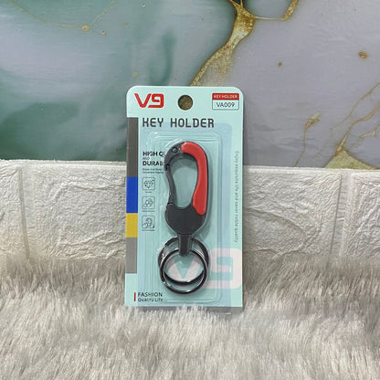 AM7536 STYLISH METAL CARABINER KEY HOLDER WITH DOUBLE KEY RING