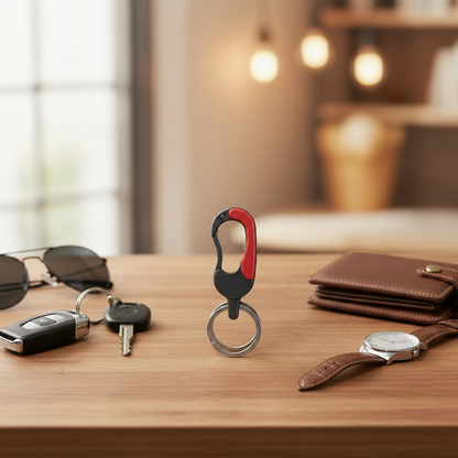 AM7536 STYLISH METAL CARABINER KEY HOLDER WITH DOUBLE KEY RING