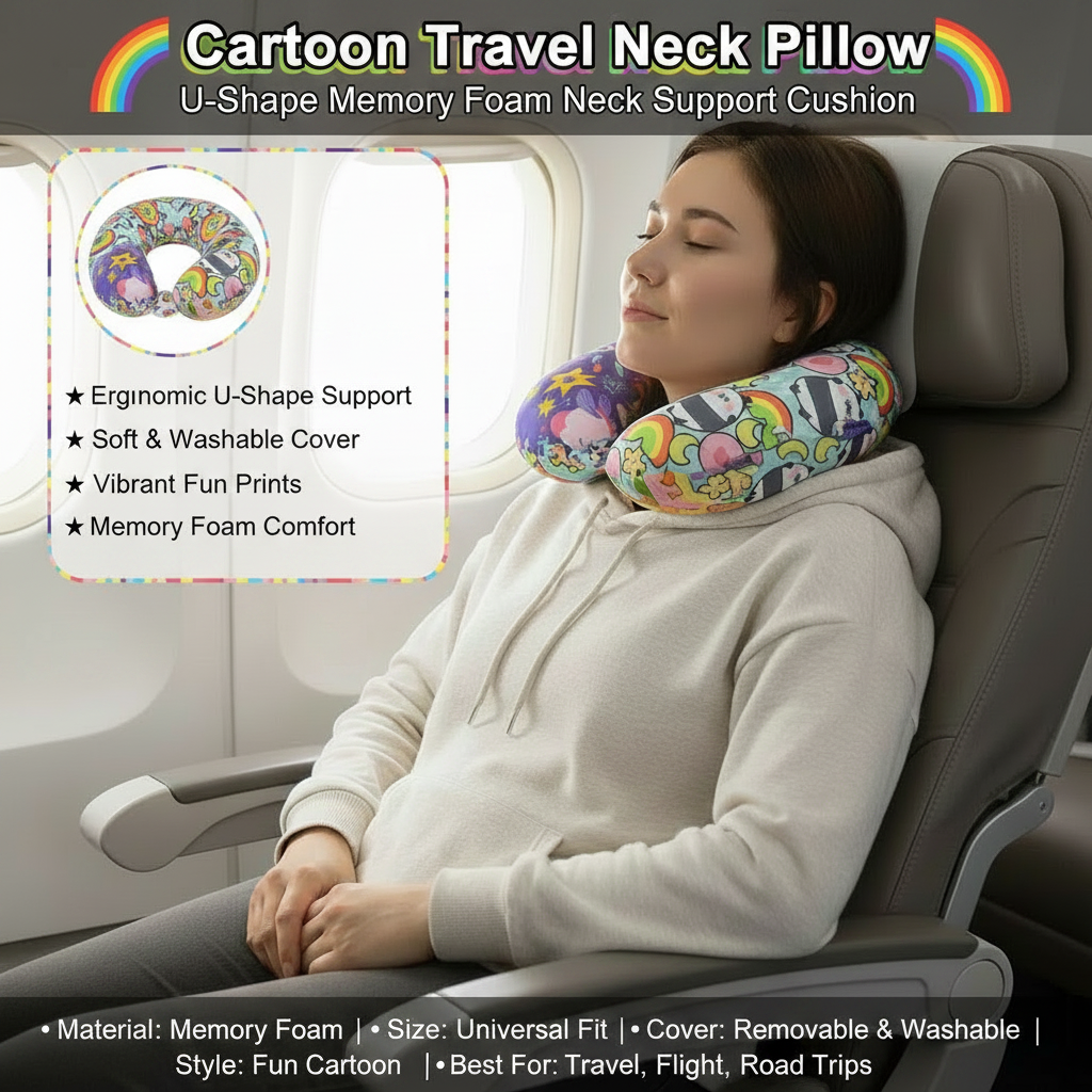 AM7539 SOFT MEMORY FOAM TRAVEL NECK PILLOW NP024 (1-Pcs)