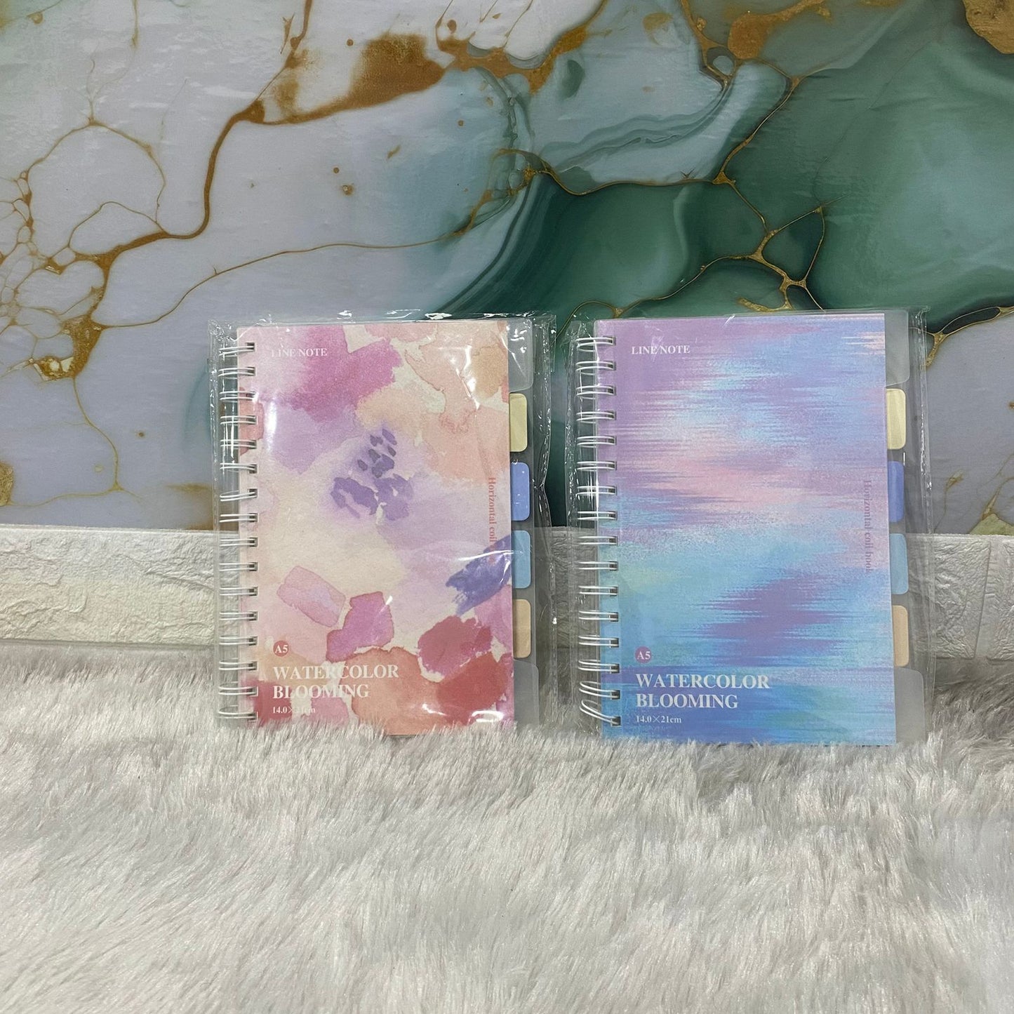 am7540 A5 WATERCOLOR SPIRAL NOTEBOOK WITH DIVIDERS (1-Pcs)