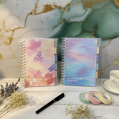am7540 A5 WATERCOLOR SPIRAL NOTEBOOK WITH DIVIDERS (1-Pcs)