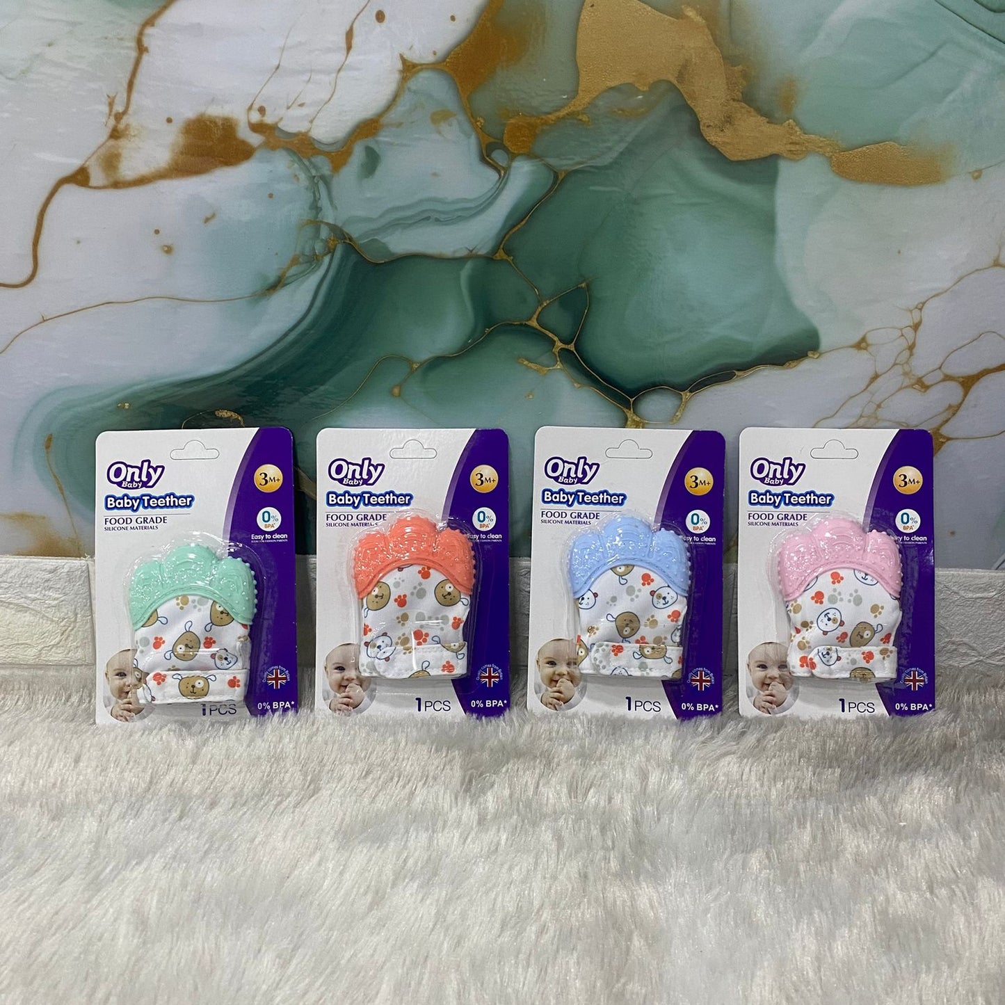 AM7543 Baby Silicone Teether Mitten (1-Pcs)