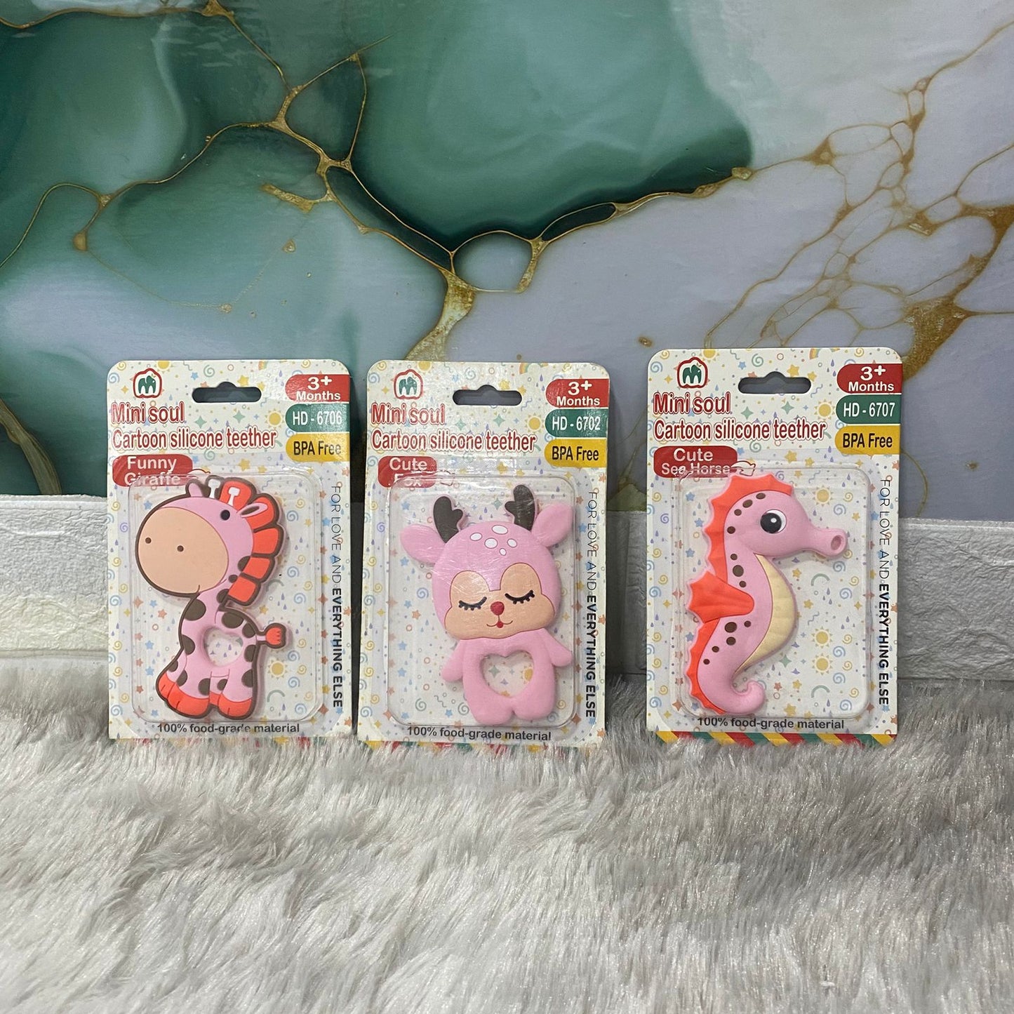 AM7545 Mini Soul Cartoon & Oreo Silicone Teethers (1-Pcs)