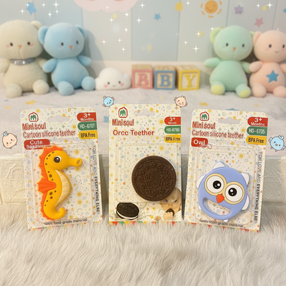 AM7545 Mini Soul Cartoon & Oreo Silicone Teethers (1-Pcs)