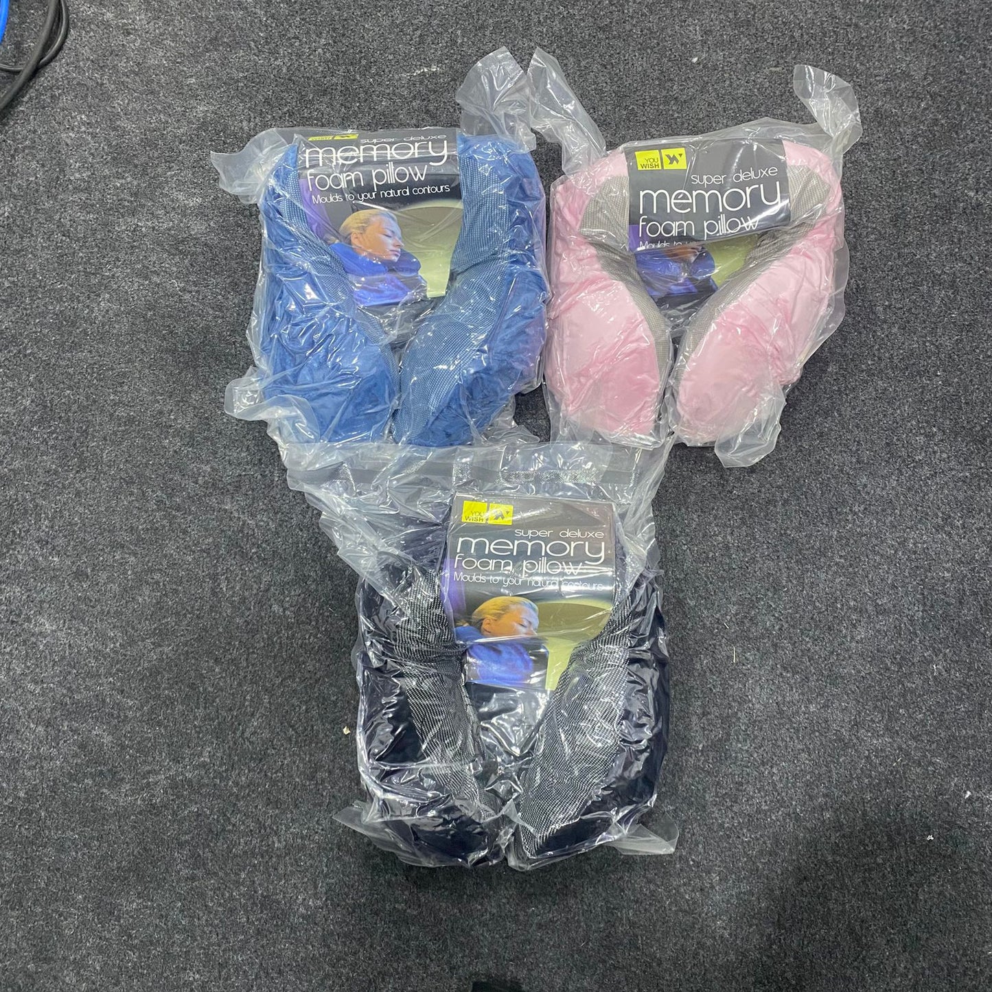 AM7555 Super Deluxe Memory Foam Travel Neck Pillow for Comfort and Support (1-Pcs)