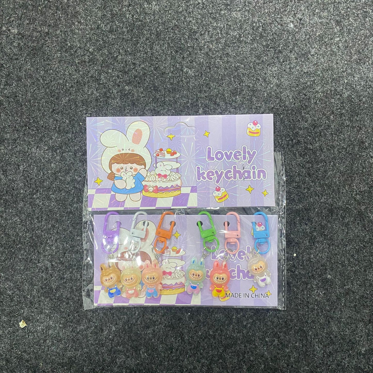 AM7556 Lovely Keychain Set – Pack of 6 Cute Cartoon & Character Keyrings for Bags and Accessories