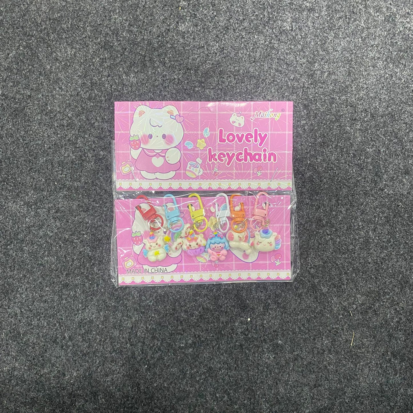 AM7556 Lovely Keychain Set – Pack of 6 Cute Cartoon & Character Keyrings for Bags and Accessories