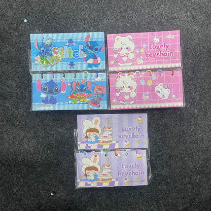 AM7556 Lovely Keychain Set – Pack of 6 Cute Cartoon & Character Keyrings for Bags and Accessories
