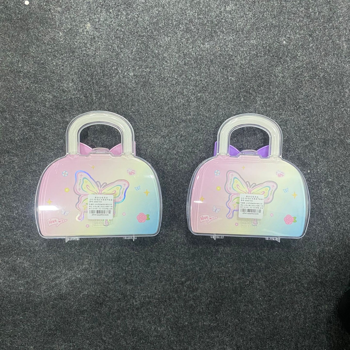 AM7559 Sweet Fruit Style Jewelry and Nail Art Accessory Kit in Portable Bow Case 7243 (1-Pcs)