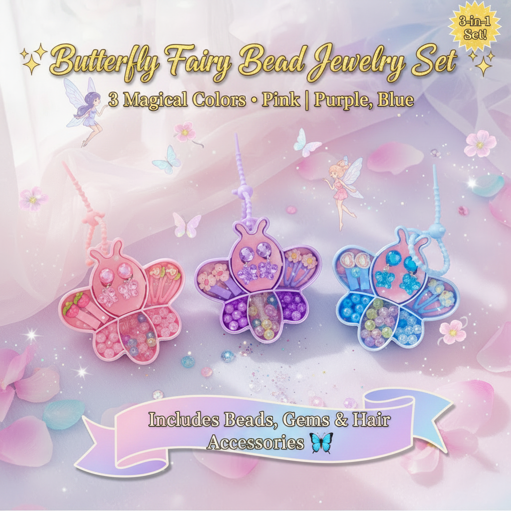 AM7563 DIY Butterfly Shaped Jewelry Making and Accessory Set for Kids 7244 (1-Pcs)