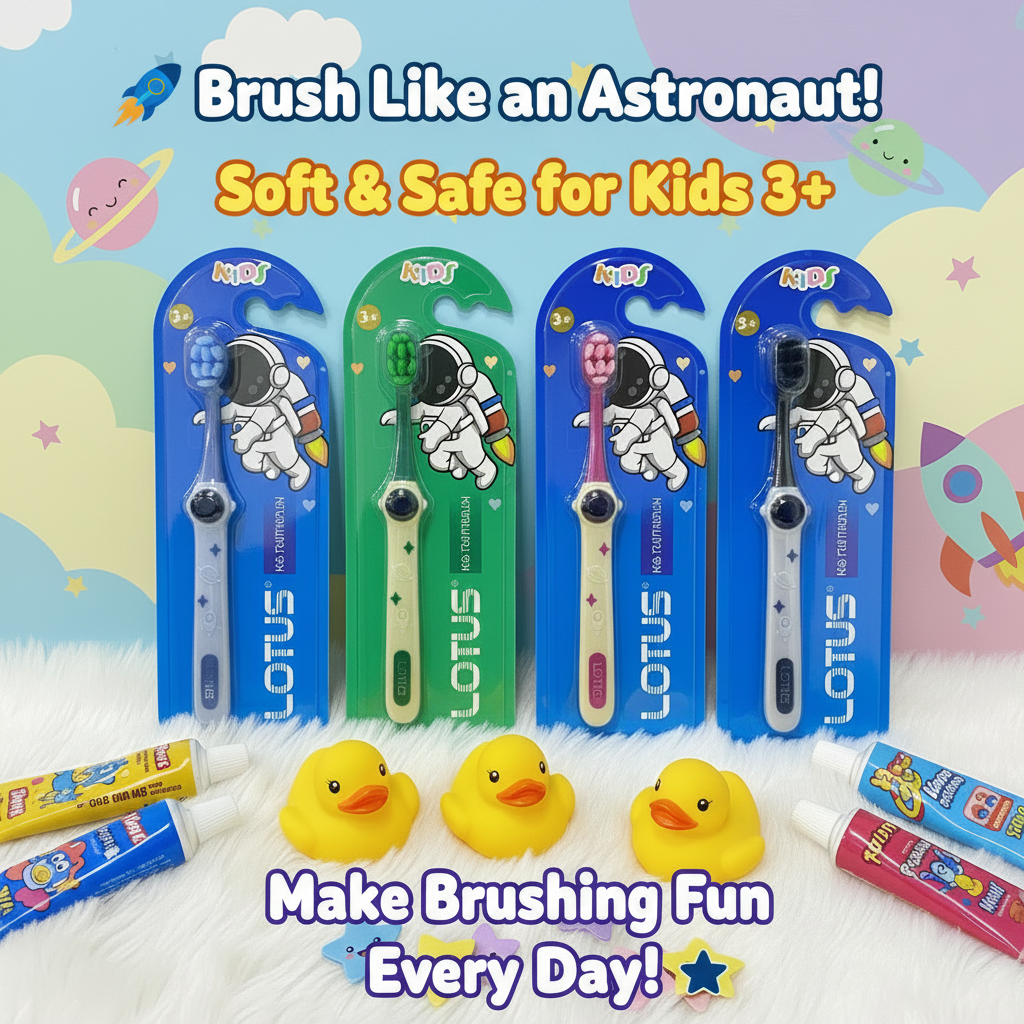 AM7567 LOTUS Astronaut Series Extra Soft Kids Toothbrush (Ages 3+) (1-Pcs)