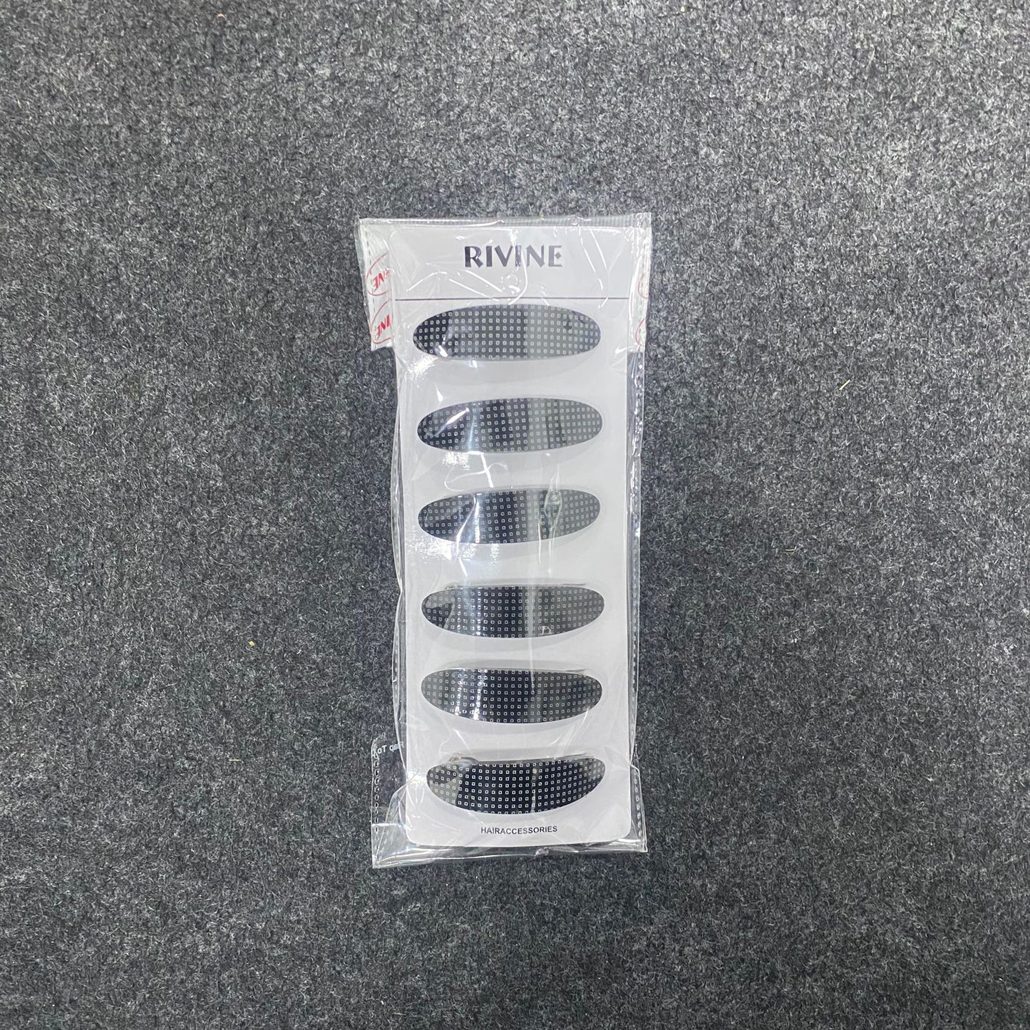 AM7569 Rivine Premium Matte Finish Tic Tac Hair Clips for Women & Girls - 1-Pcs (Black)