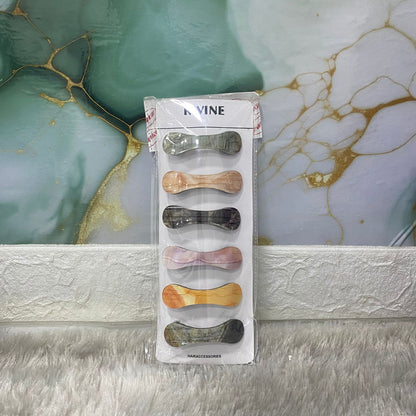AM7570 Rivine Elegant Marble Print Tic Tac Hair Clips for Women & Girls - 1-Pcs Multi-Color Hair Accessories