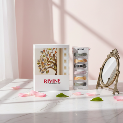 AM7570 Rivine Elegant Marble Print Tic Tac Hair Clips for Women & Girls - 1-Pcs Multi-Color Hair Accessories