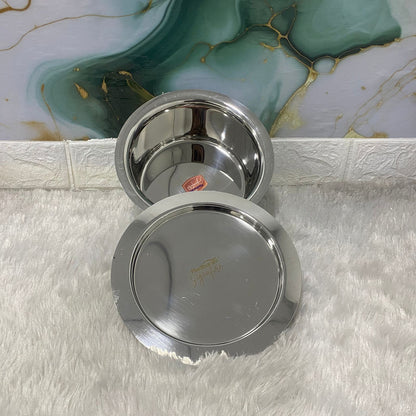 AM7596 Madhuram Signature 1590ml Stainless Steel Deep Tope with Lid (9x15x15 cm)