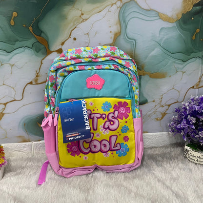 AM7607 Priority Skippy Kids School Bag Premium Frozen Character Print Multi Compartment Backpack