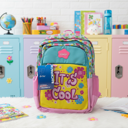 AM7607 Priority Skippy Kids School Bag Premium Frozen Character Print Multi Compartment Backpack