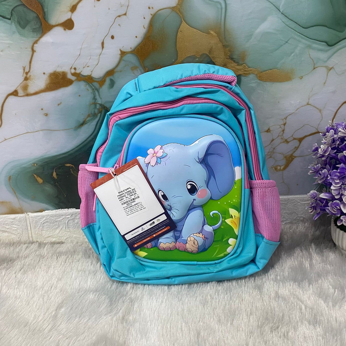 AM7608 Priority Momo Kids School Bag Premium Frozen Character Print Multi Compartment Backpack