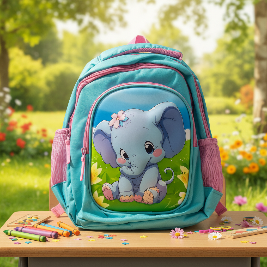 AM7608 Priority Momo Kids School Bag Premium Frozen Character Print Multi Compartment Backpack