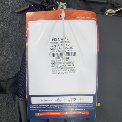 AM7612 Priority Century Premium Laptop Office and College Backpack with Waterproof Rain Cover
