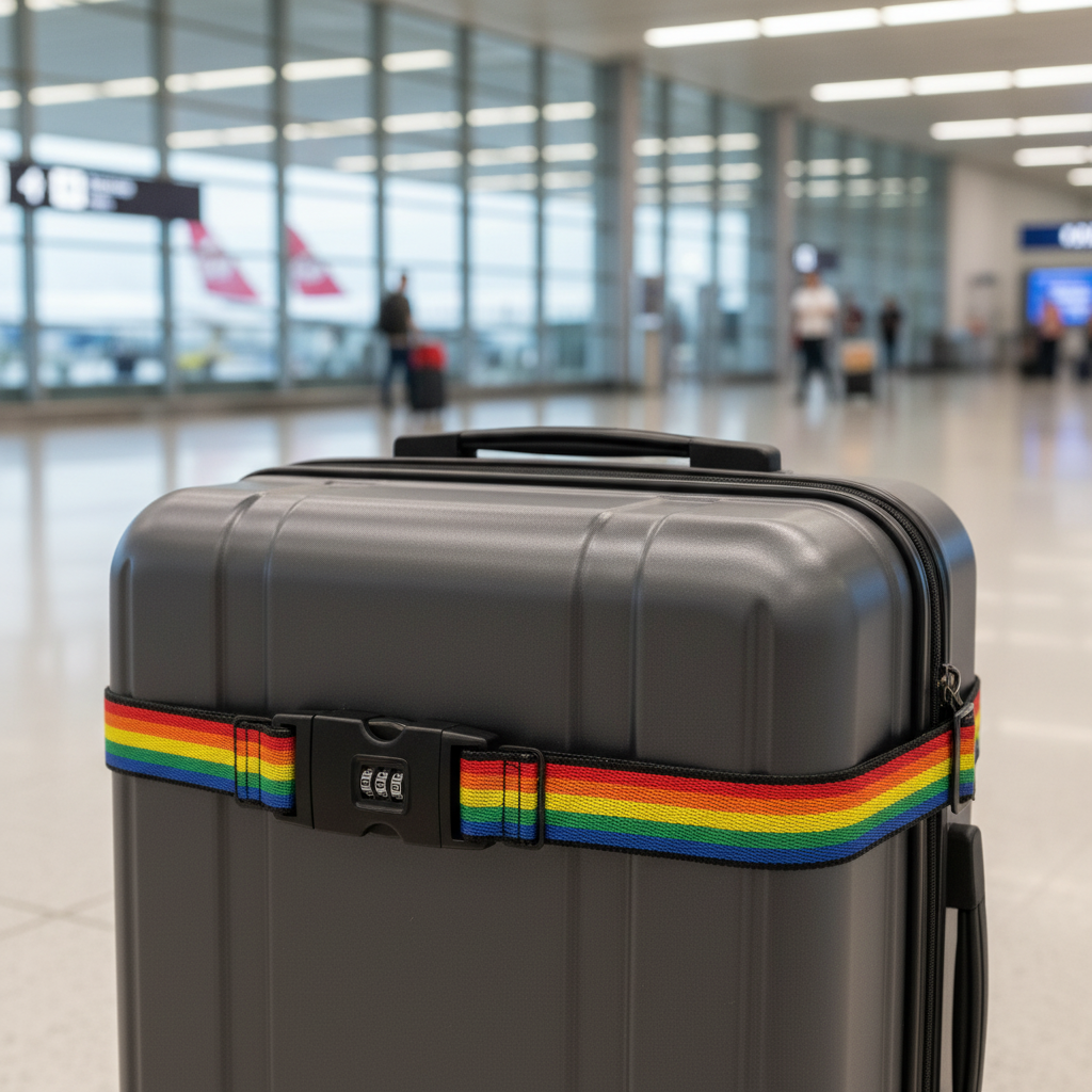 AM7615 CJSJ CH-18C Multicolored Adjustable Luggage Strap with 3 Digit Combination Lock Buckle