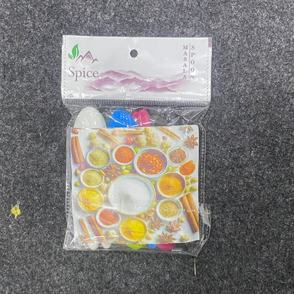 AM7619 Spice Premium Melamine Masala Spoon Set Small Colorful Kitchen Spoons Multi Color 10Pcs