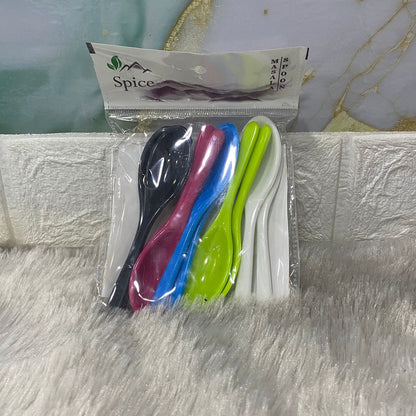AM7619 Spice Premium Melamine Masala Spoon Set Small Colorful Kitchen Spoons Multi Color 10Pcs