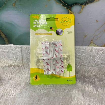 AM7623 Clear Silicone Corner Guards and Baby Proofing Edge Protectors for Sharp Furniture Table Corners 4Pcs