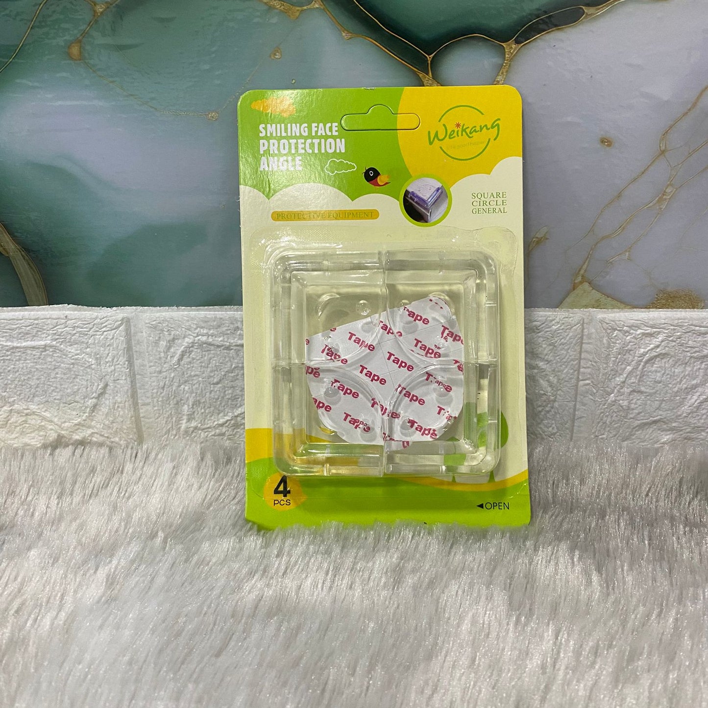 AM7624 Clear Spherical Baby Proofing Corner Guards and Soft Cushion Protectors for Sharp Furniture Edges 4-Pcs